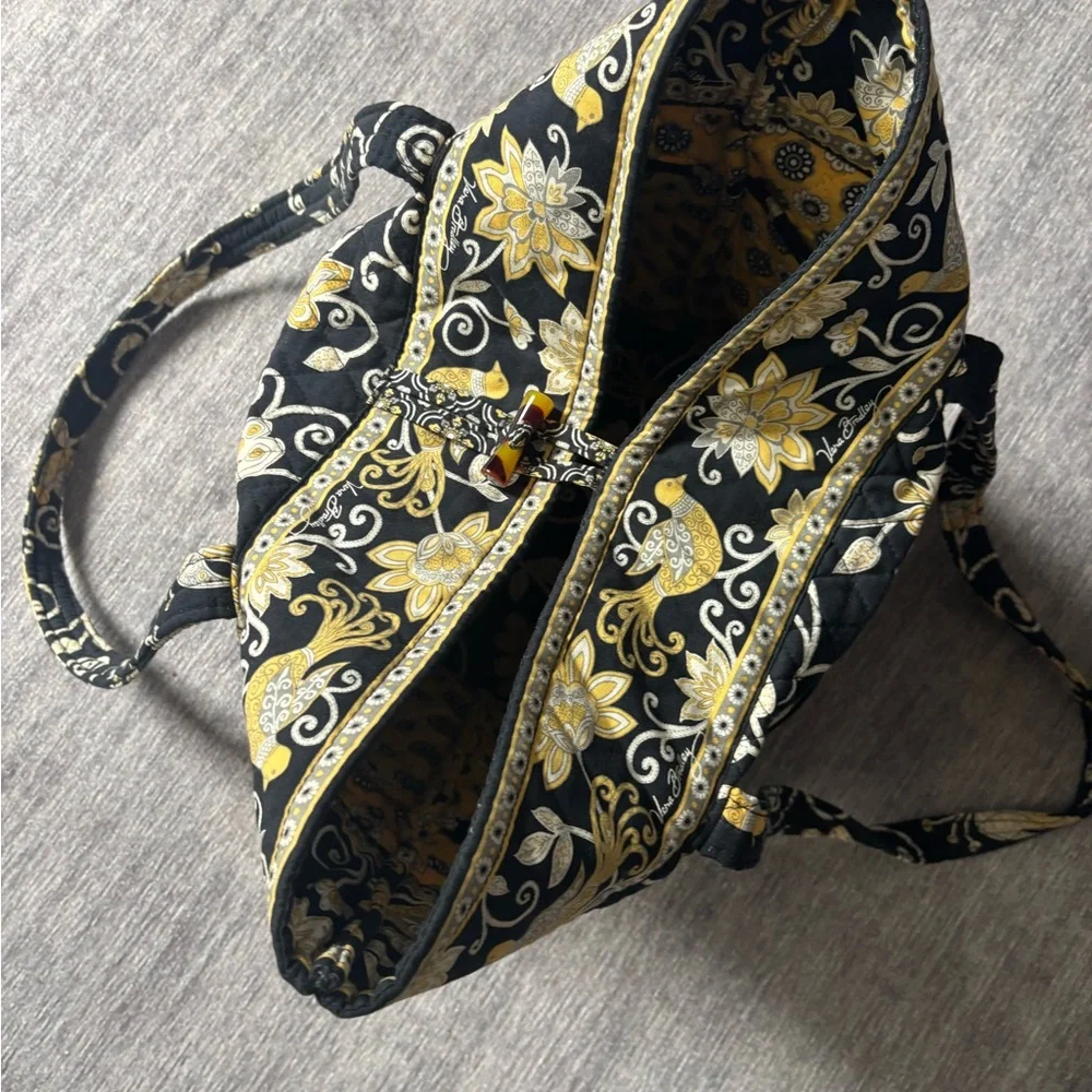 Vera Bradley Black and Gold Floral Tote - Picture 5 of 8